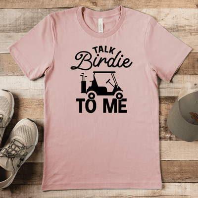 Heather Peach Mens T-Shirt With Talk Birdie To Me Design