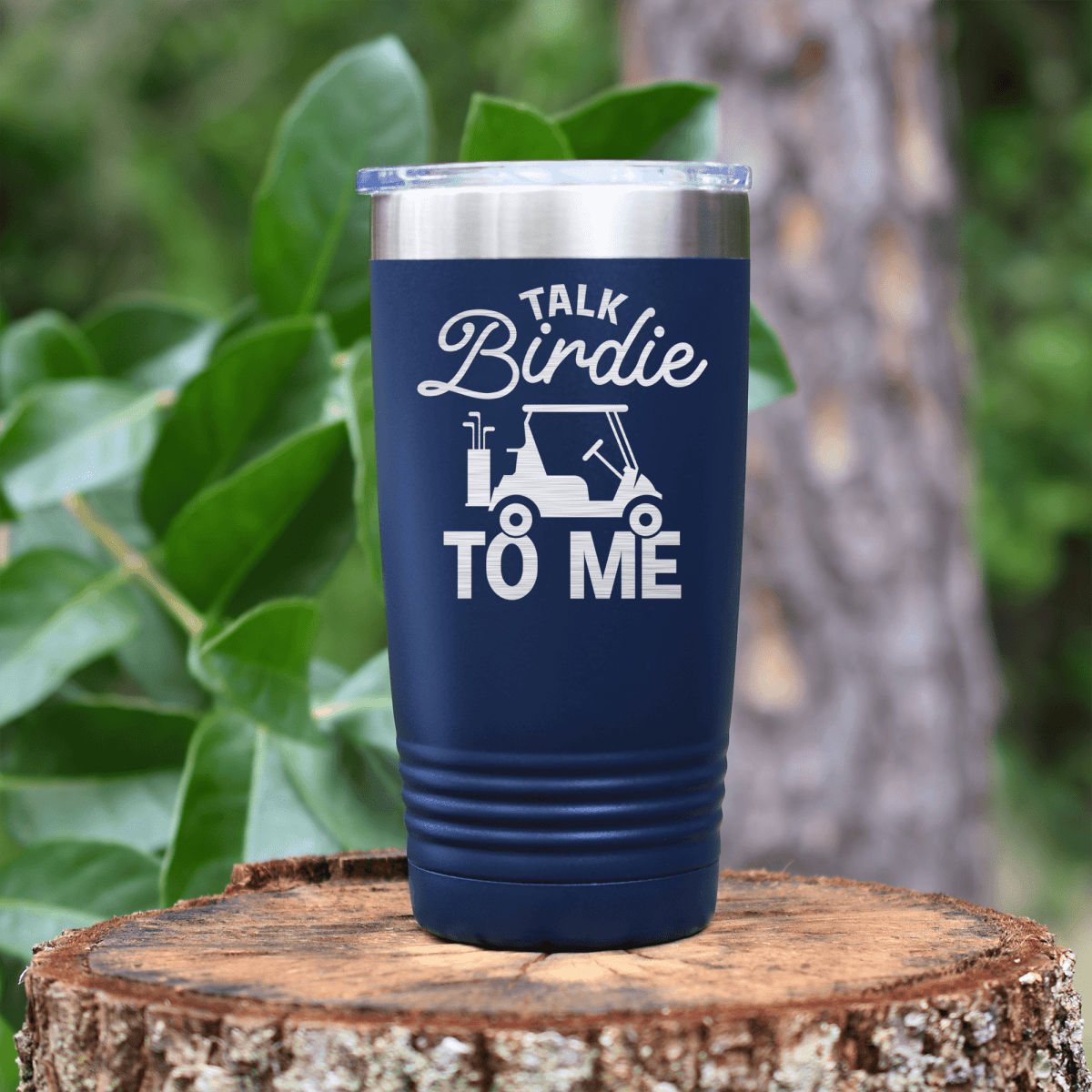 Navy golf tumbler Talk Birdie To Me