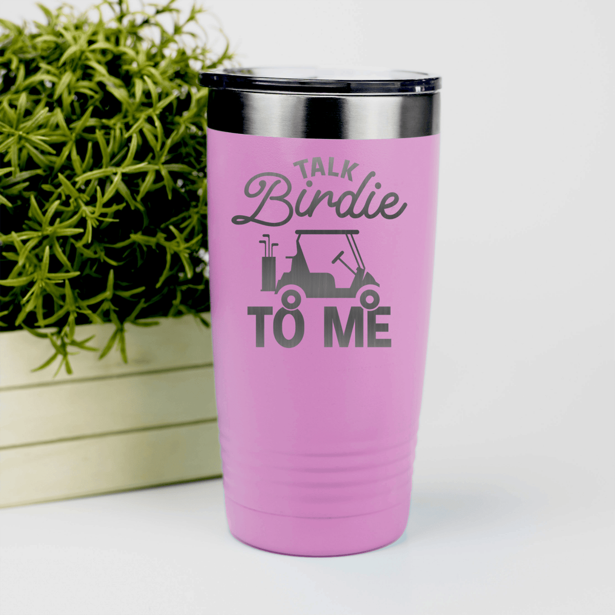 Pink golf tumbler Talk Birdie To Me