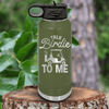Military Green golf water bottle Talk Birdie To Me