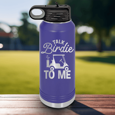 Purple golf water bottle Talk Birdie To Me