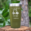 Military Green Golf Tumbler With They See Me Rollin Design
