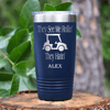 Navy Golf Tumbler With They See Me Rollin Design