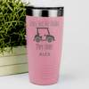 Salmon Golf Tumbler With They See Me Rollin Design