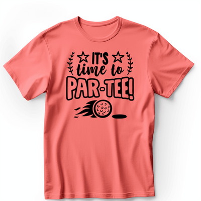 Light Red Mens T-Shirt With Time To Par Tee Design