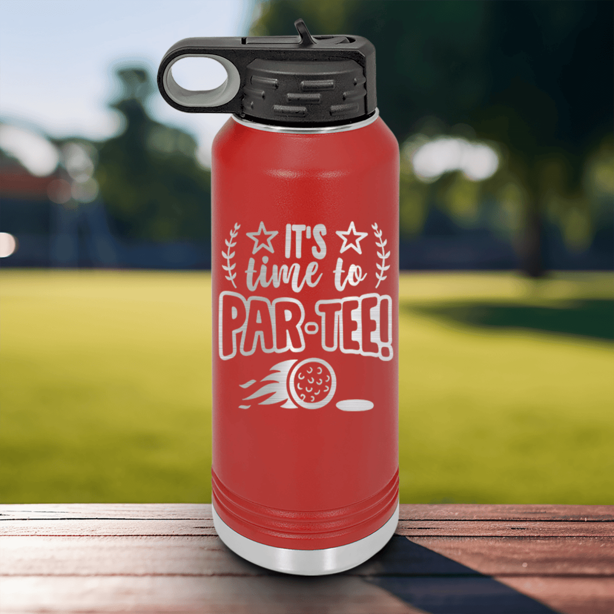 Navy golf water bottle Time To Par Tee