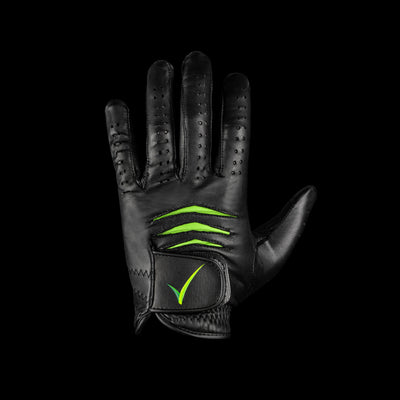 Through Touch Golf Glove Black Front view