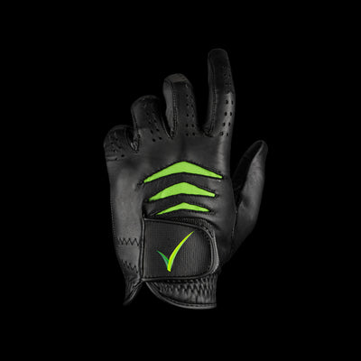 Through Touch Golf Glove Black Front view