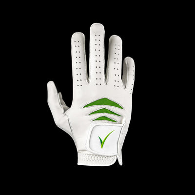 Through Touch Golf Glove White Front view