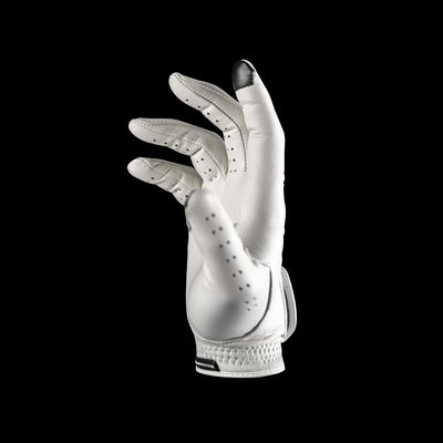 Through Touch Golf Glove White Side view