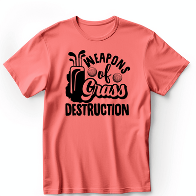 Light Red Mens T-Shirt With Weapons Of Grass Destruction Design