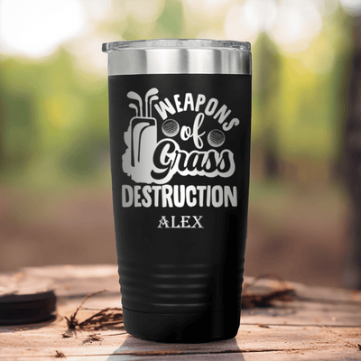 Black Golf Tumbler With Weapons Of Grass Destruction Design