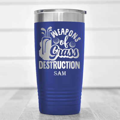 Blue Golf Tumbler With Weapons Of Grass Destruction Design