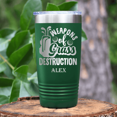 Green Golf Tumbler With Weapons Of Grass Destruction Design