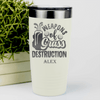 White Golf Tumbler With Weapons Of Grass Destruction Design