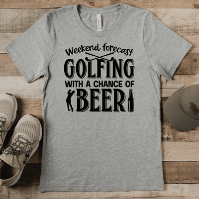Grey Mens T-Shirt With Weekend Forecast Golfing Design