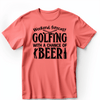 Light Red Mens T-Shirt With Weekend Forecast Golfing Design