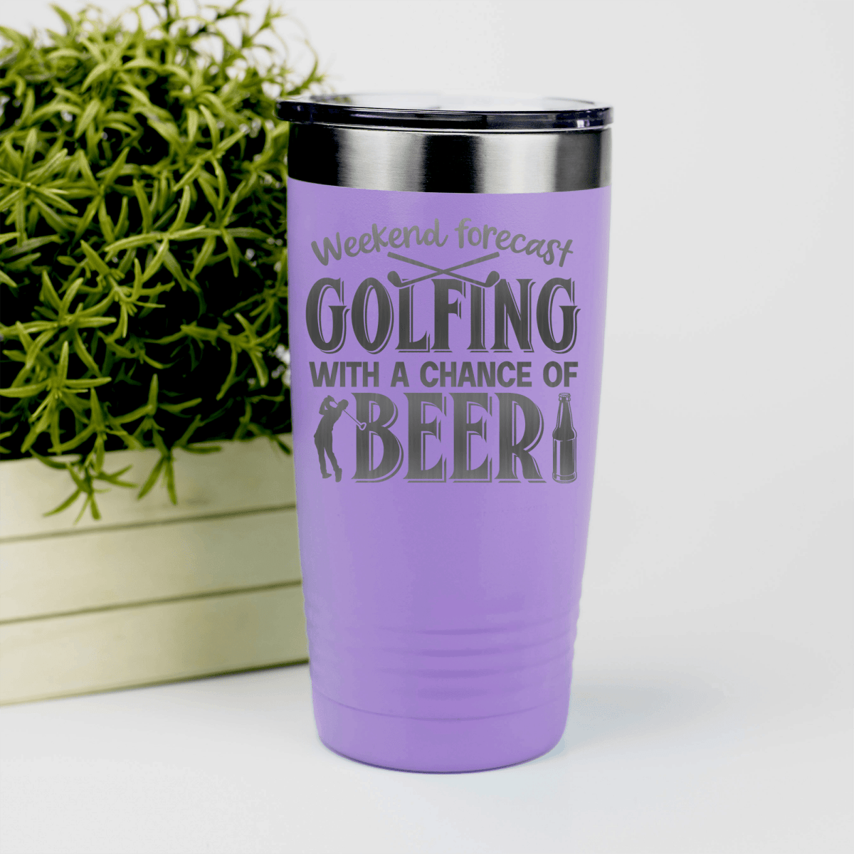 Light Purple golf tumbler Weekend Forecast Golfing