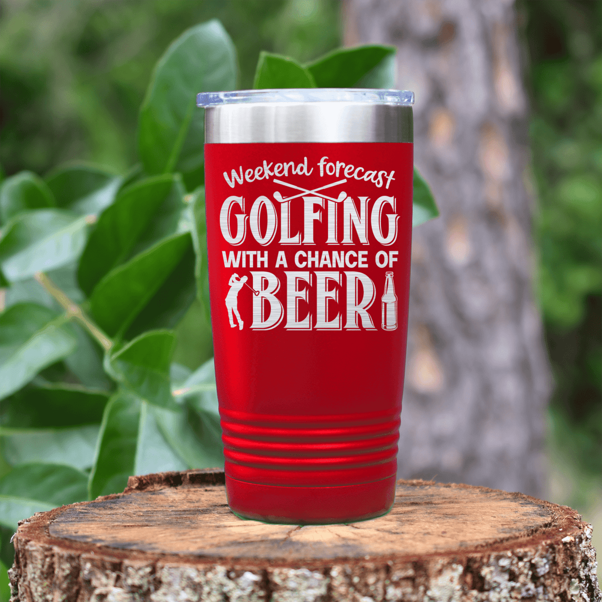 Black golf tumbler Weekend Forecast Golfing