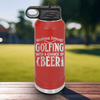 Red golf water bottle Weekend Forecast Golfing