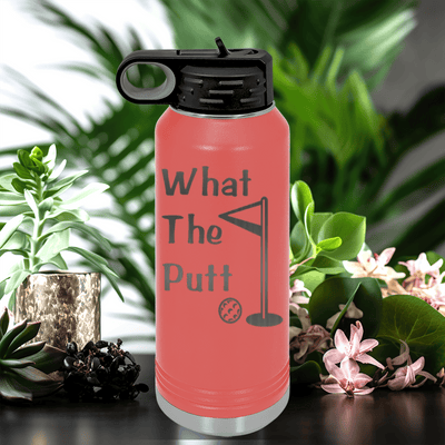 Salmon golf water bottle What The Putt