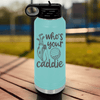 Teal golf water bottle Whos Your Caddie