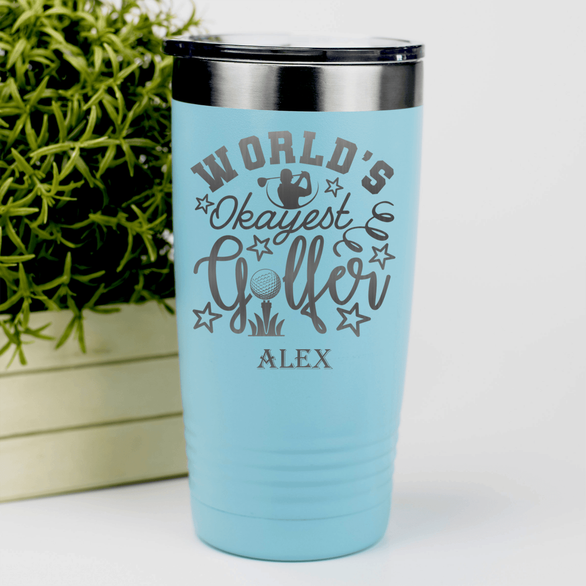 Teal Golf Tumbler With Worlds Kinda Good Gofler Design