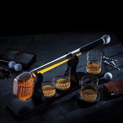 Golf Club Whiskey Decanter and Glasses