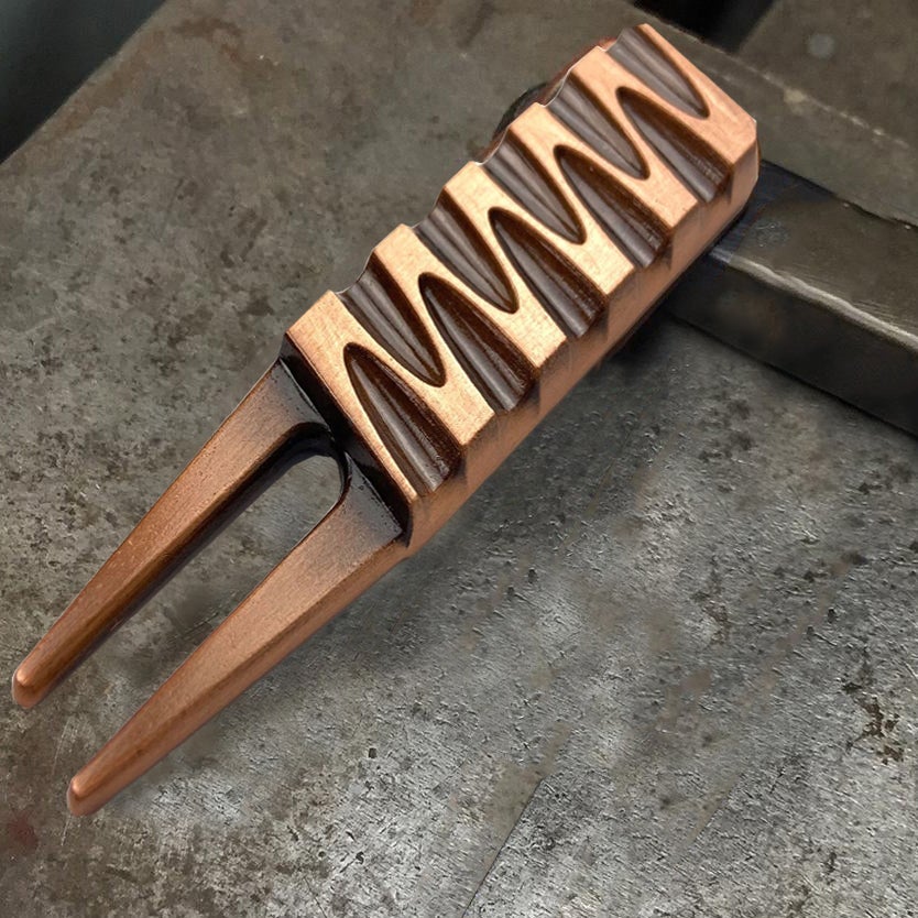 Personalized engraved copper golf divot repair tool