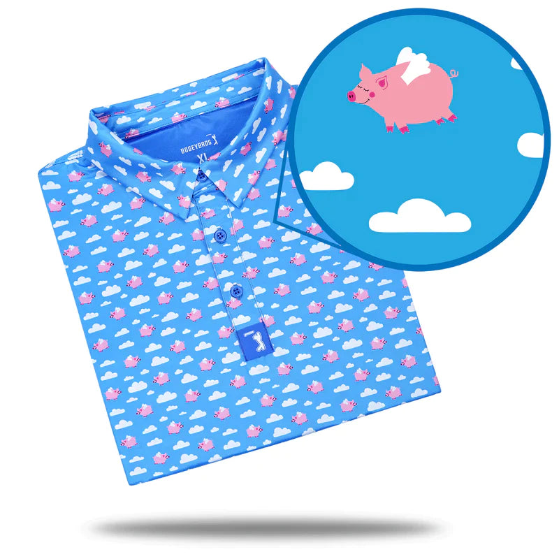 When Pigs Fly Golf Polo